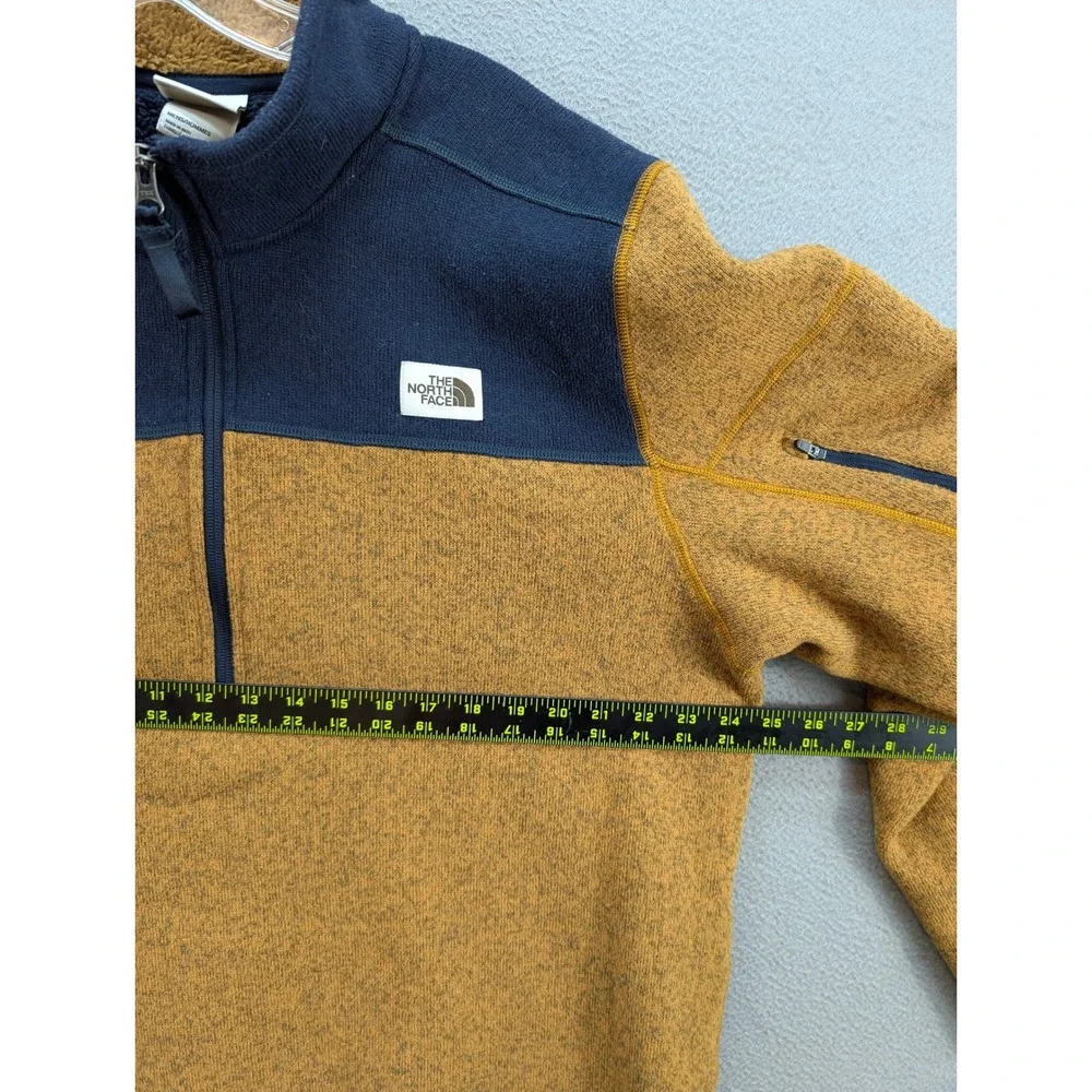The North Face Fleece Pullover Gordon Lyons 1/4 Zip Sweater Men's XL Yellow Navy